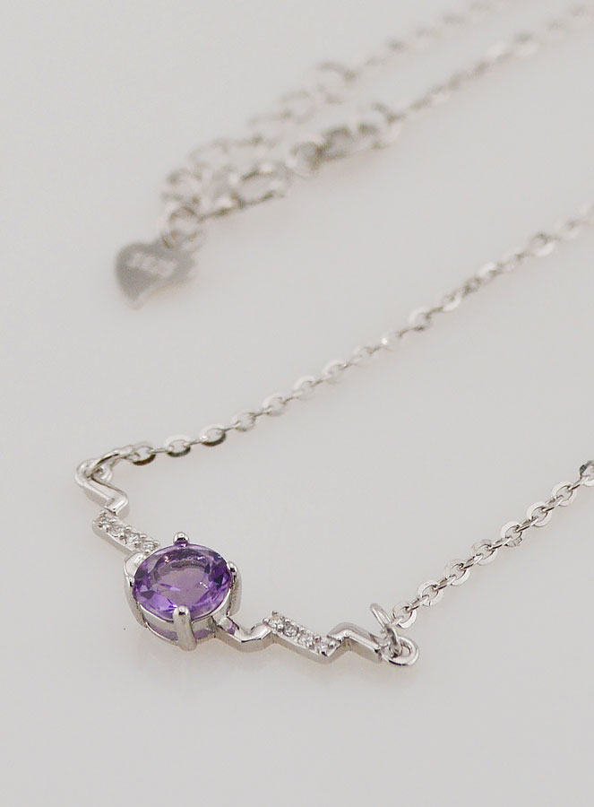 Collier en Argent 925 et Améthyste 40-45cm (pic 1)