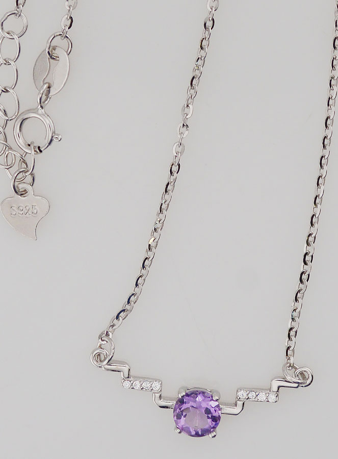 Collier en Argent 925 et Améthyste 40-45cm (pic 4)