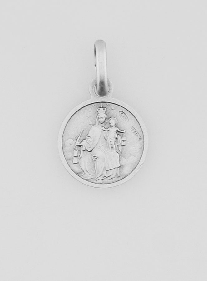 Médaille du Scapulaire en Argent Rhodié 925/1000 - 10 mm (pic 1)