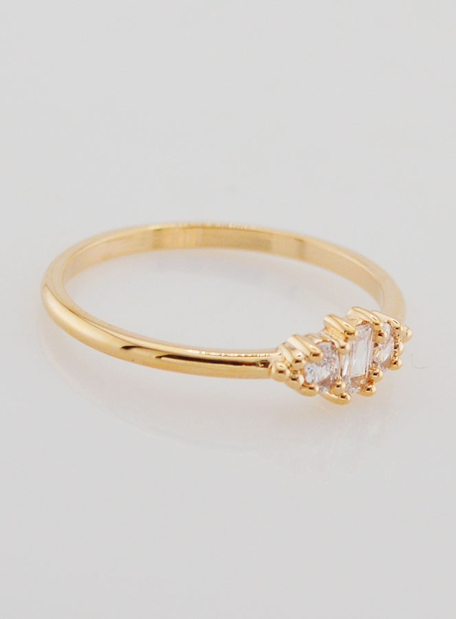 Bague Plaqué Or Trinité en Zircons - T58 (pic 3)