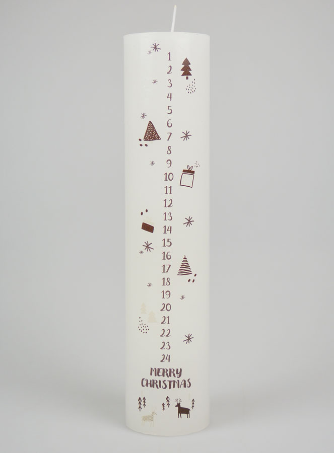 Bougie Décoration de l'Avent Scandinave - 25cm (pic 1)