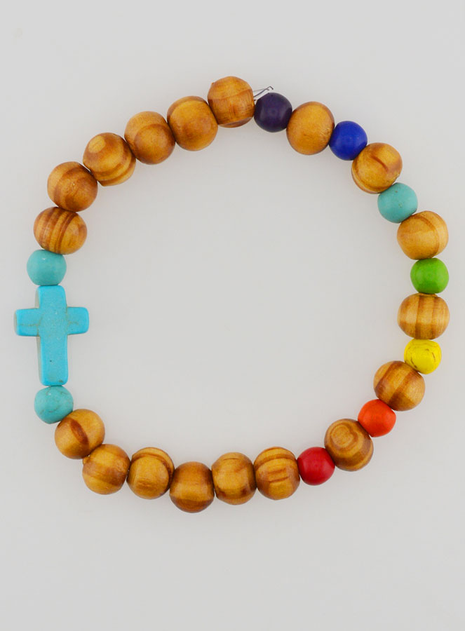 Lot de 3 de Bracelets Religieux en Bois  Avec Croix (pic 2)