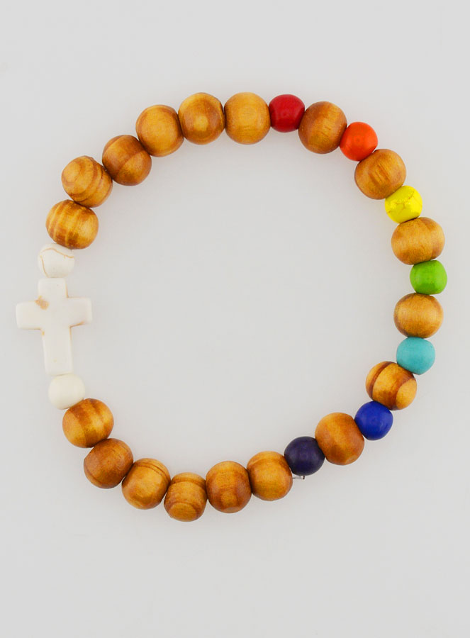 Lot de 3 de Bracelets Religieux en Bois  Avec Croix (pic 3)