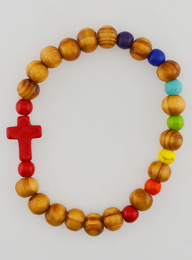 Lot de 3 de Bracelets Religieux en Bois  Avec Croix (pic 4)