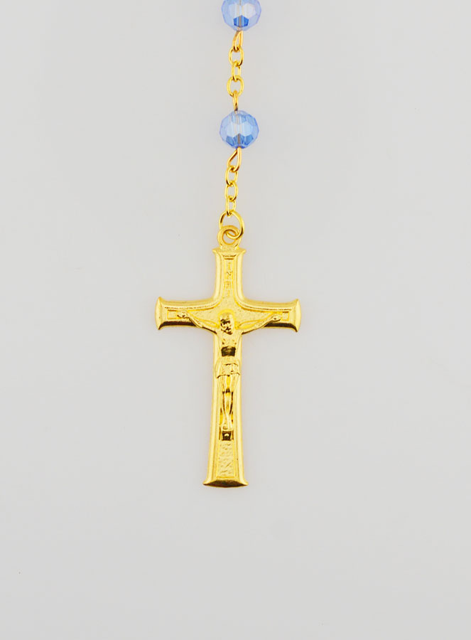 Chapelet Médaille Miraculeuse en Perles Facettées - Bleu (pic 3)