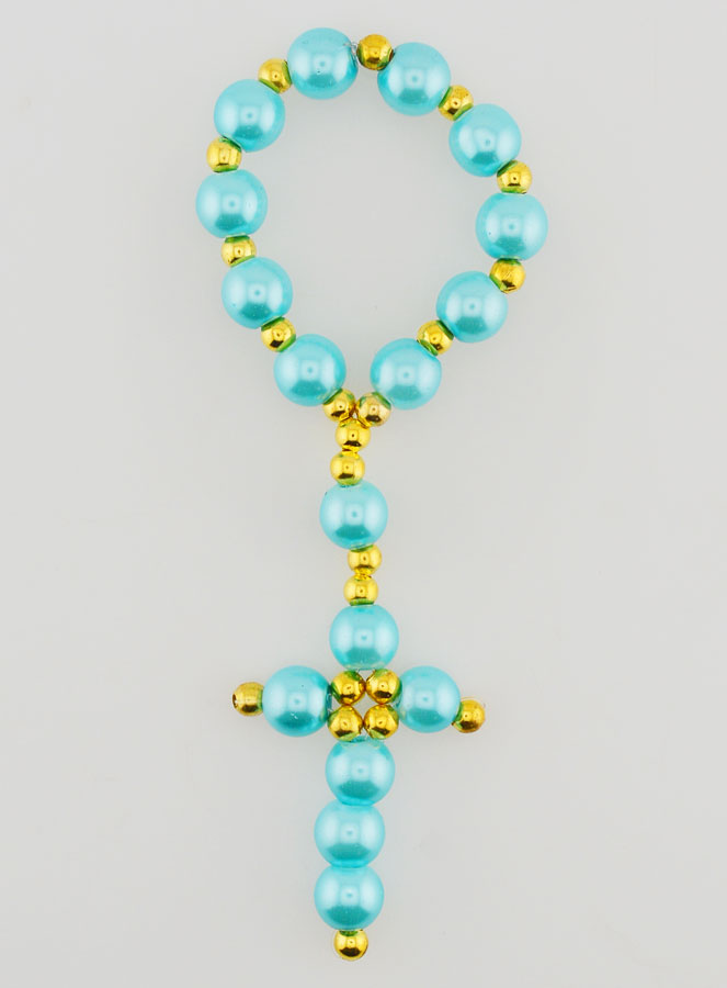 Dizainier en Perles de Verre Nacrées - Bleu (pic 1)
