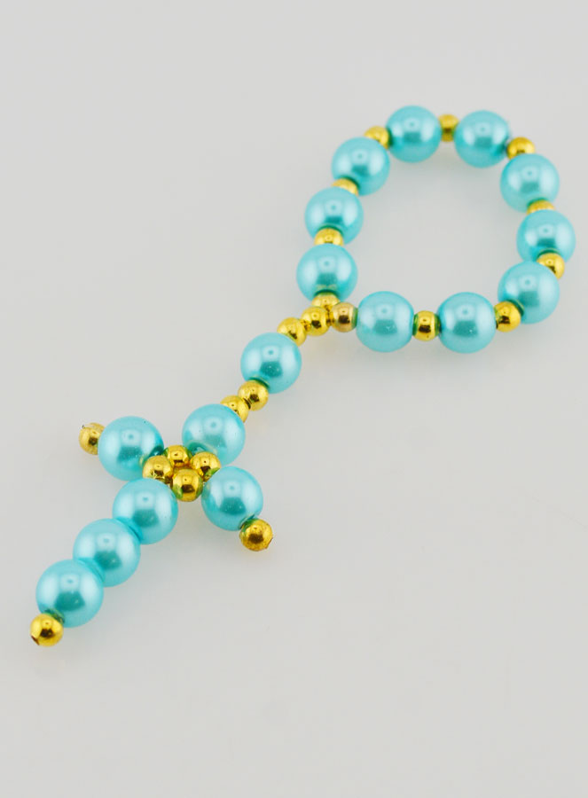 Dizainier en Perles de Verre Nacrées - Bleu (pic 4)