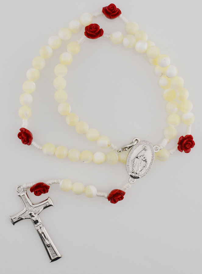 Chapelet Collier Médaille Miraculeuse en Nacre (pic 1)