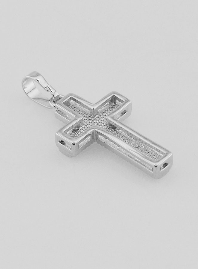 Pendentif Croix en Nacre et Laiton Argenté (pic 4)