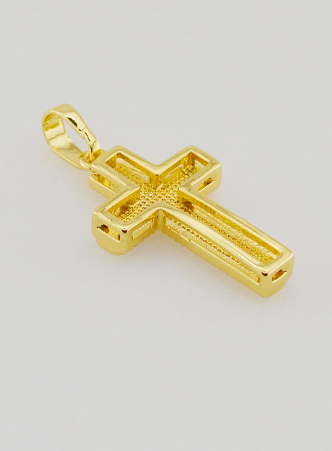 Pendentif Croix en Nacre et Laiton Doré (pic 4)