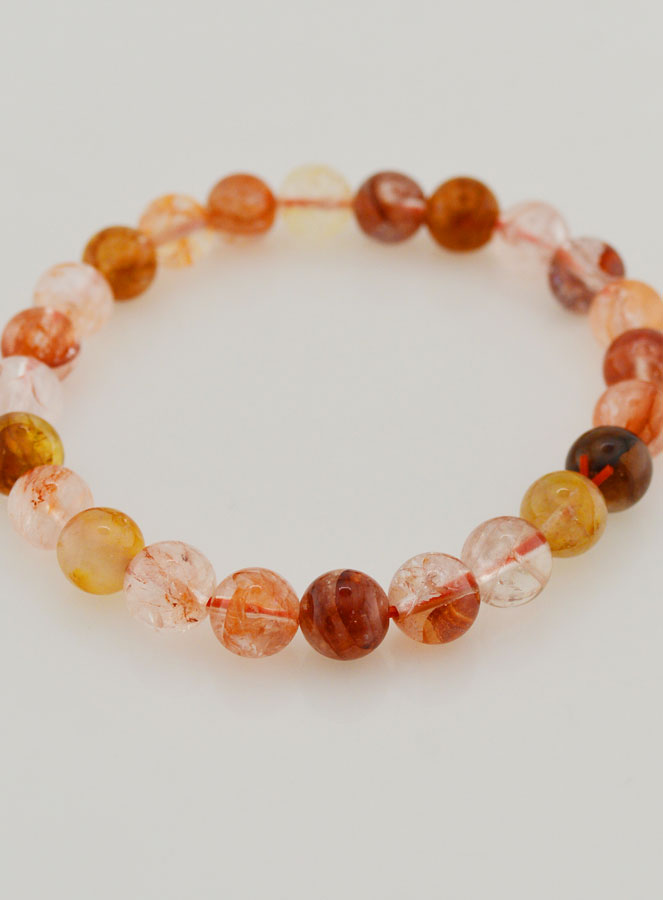 Bracelet en Pierre de Quartz Hematoïde Multicolore AA - 8 mm (pic 2)