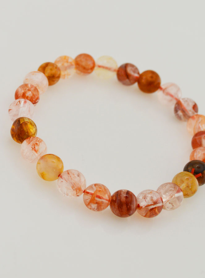 Bracelet en Pierre de Quartz Hematoïde Multicolore AA - 8 mm (pic 3)