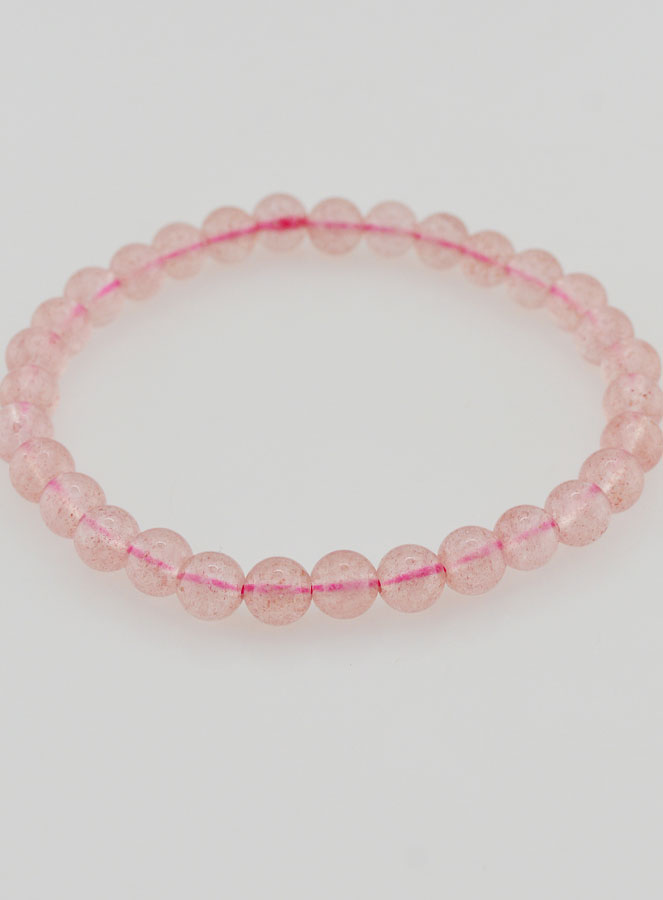 Bracelet en Pierre de Quartz Fraise Hematoïde - 6 mm (pic 2)