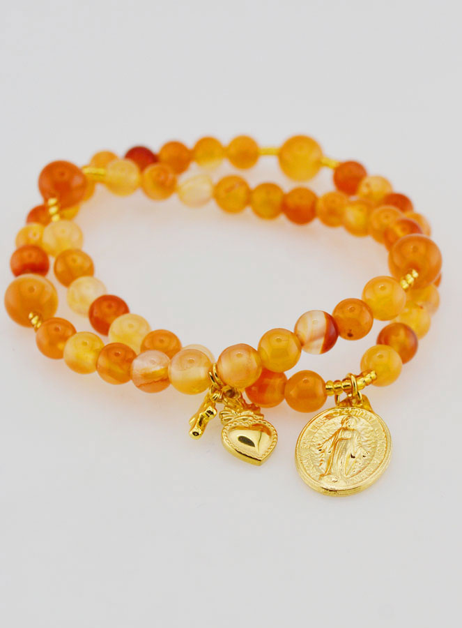 Chapelet Médaille Miraculeuse en Cornaline (pic 2)