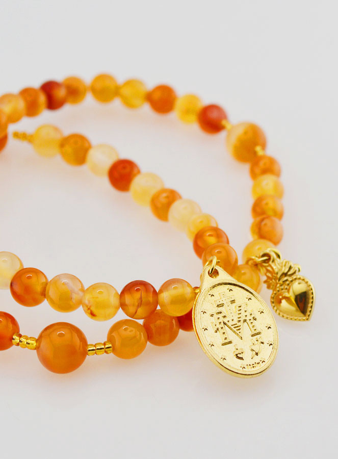 Chapelet Médaille Miraculeuse en Cornaline (pic 3)