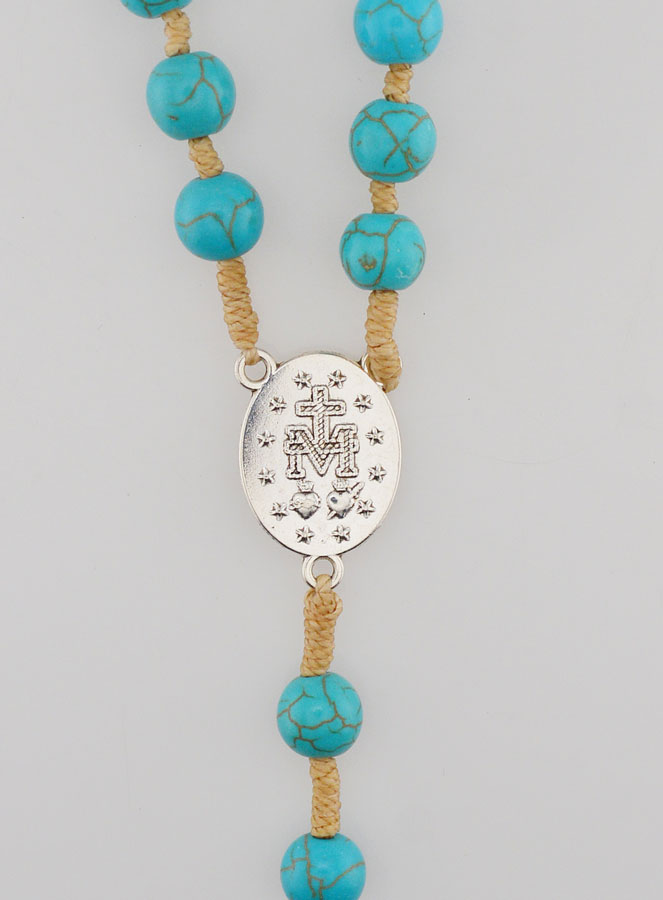 Chapelet Perles Turquoises - Miraculeuse (pic 4)
