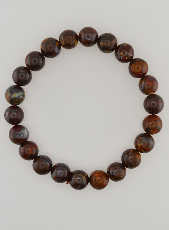 Bracelet en Pierre Naturelle d'Opale Boulder 8mm - A+ (pic 1)