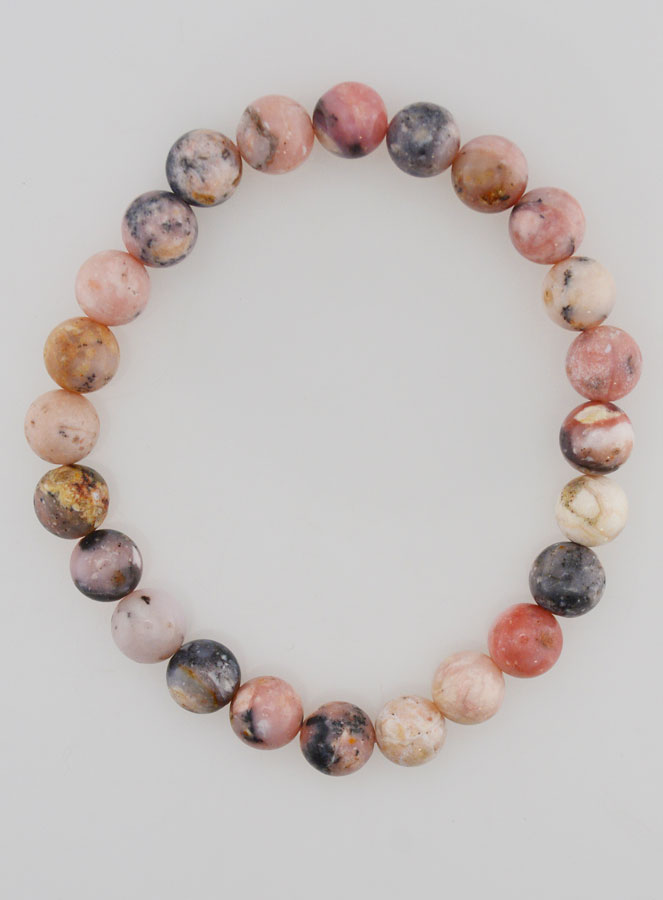 Bracelet en Pierre Naturelle d'Opale Rose 8mm (pic 1)