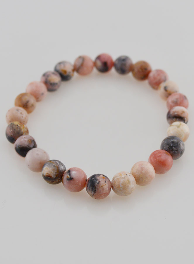 Bracelet en Pierre Naturelle d'Opale Rose 8mm (pic 2)