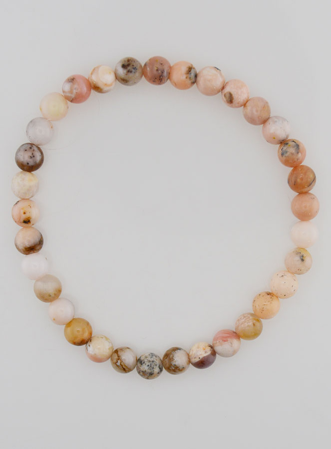 Bracelet en Pierre Naturelle d'Opale Rose 6mm (pic 1)