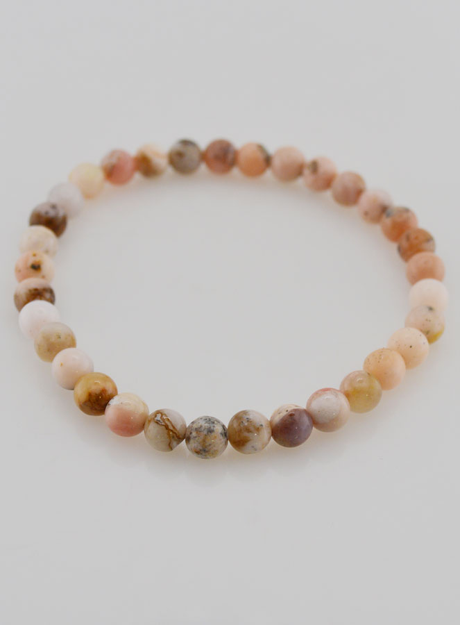 Bracelet en Pierre Naturelle d'Opale Rose 6mm (pic 2)