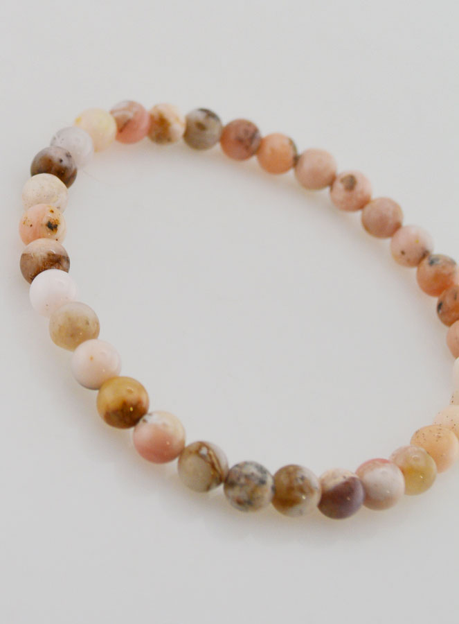 Bracelet en Pierre Naturelle d'Opale Rose 6mm (pic 3)