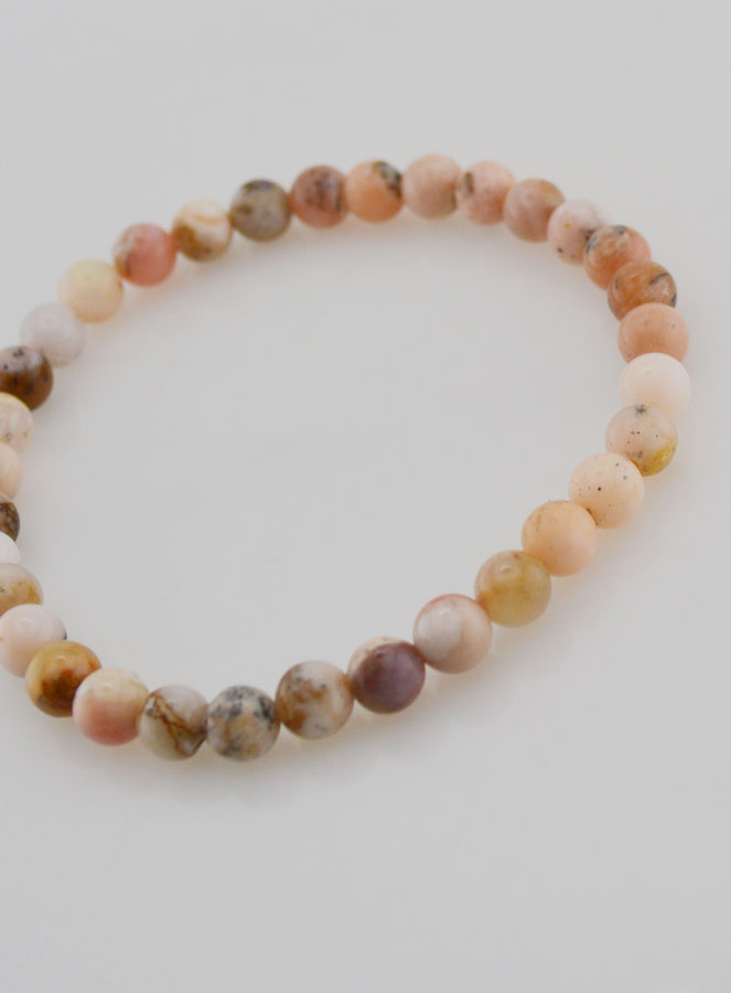 Bracelet en Pierre Naturelle d'Opale Rose 6mm (pic 4)