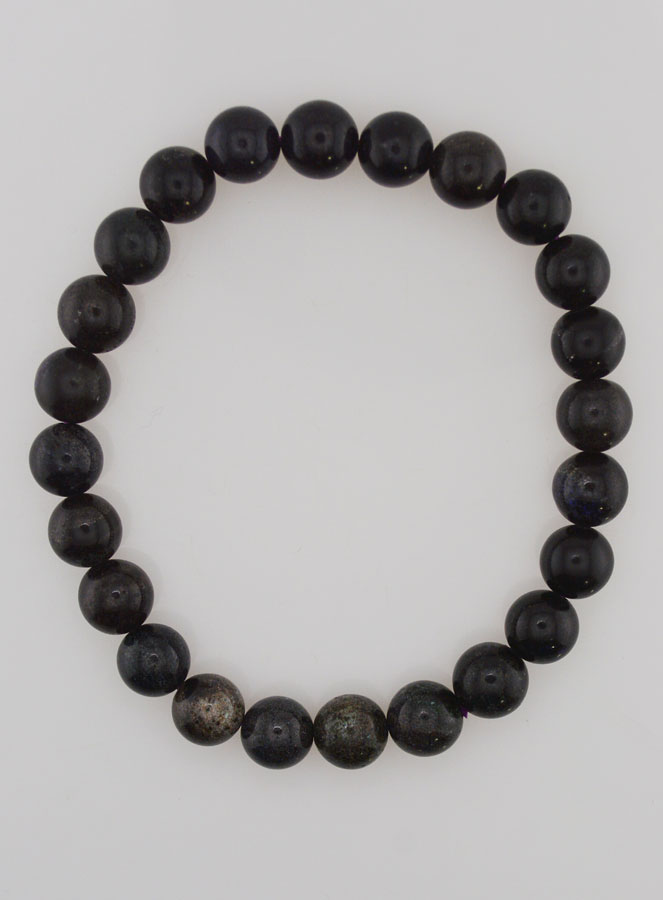 Bracelet en Pierre Naturelle d'Opale Noire 8mm (pic 1)