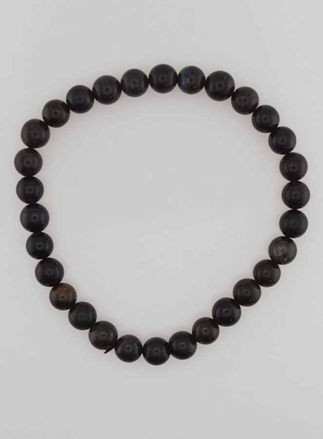 Bracelet en Pierre Naturelle d'Opale Noire 6mm (pic 1)