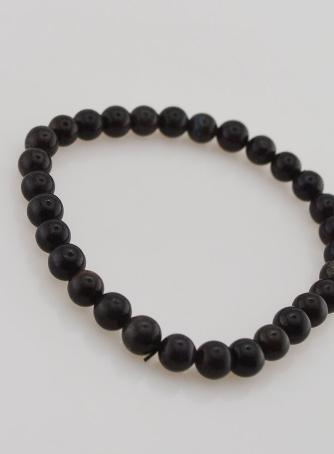Bracelet en Pierre Naturelle d'Opale Noire 6mm (pic 3)