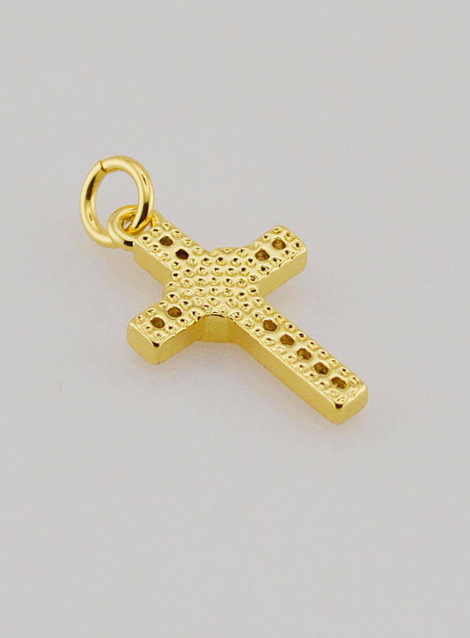 Pendentif Croix & Coeur en Laiton - 15mm (pic 4)