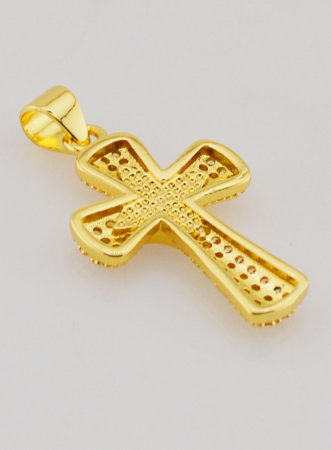 Pendentif Croix & Etoile en Laiton et Nacre - 22mm (pic 4)