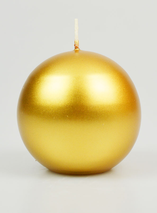 Bougie Boule de Décoration Or - 8cm (pic 1)