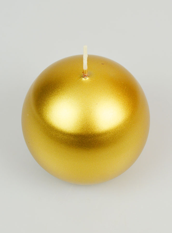 Bougie Boule de Décoration Or - 8cm (pic 2)