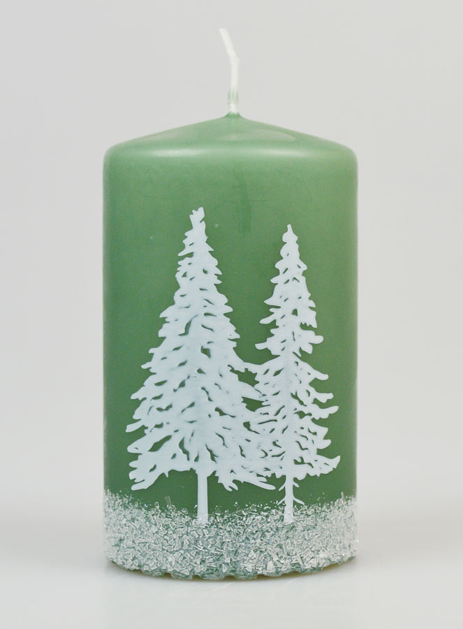 Bougie de Décoration Ambiance Hiver - Vert (pic 1)