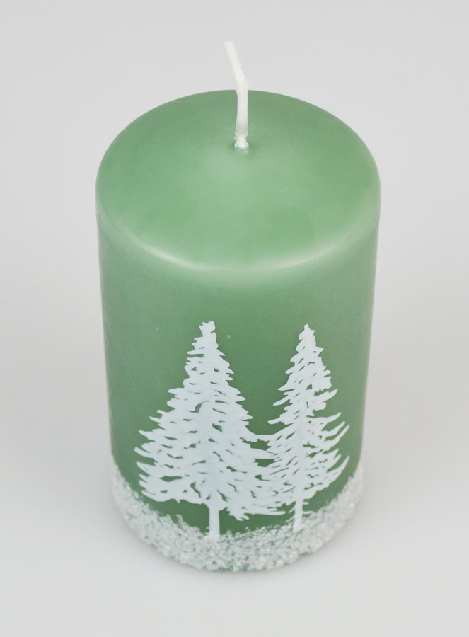 Bougie de Décoration Ambiance Hiver - Vert (pic 2)