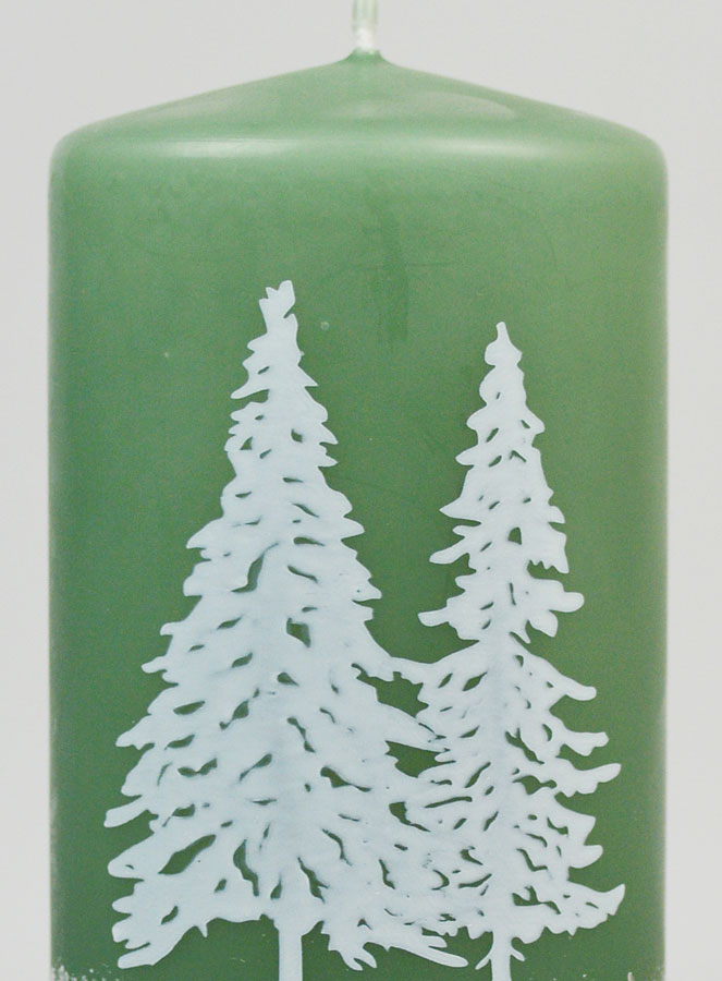 Bougie de Décoration Ambiance Hiver - Vert (pic 3)
