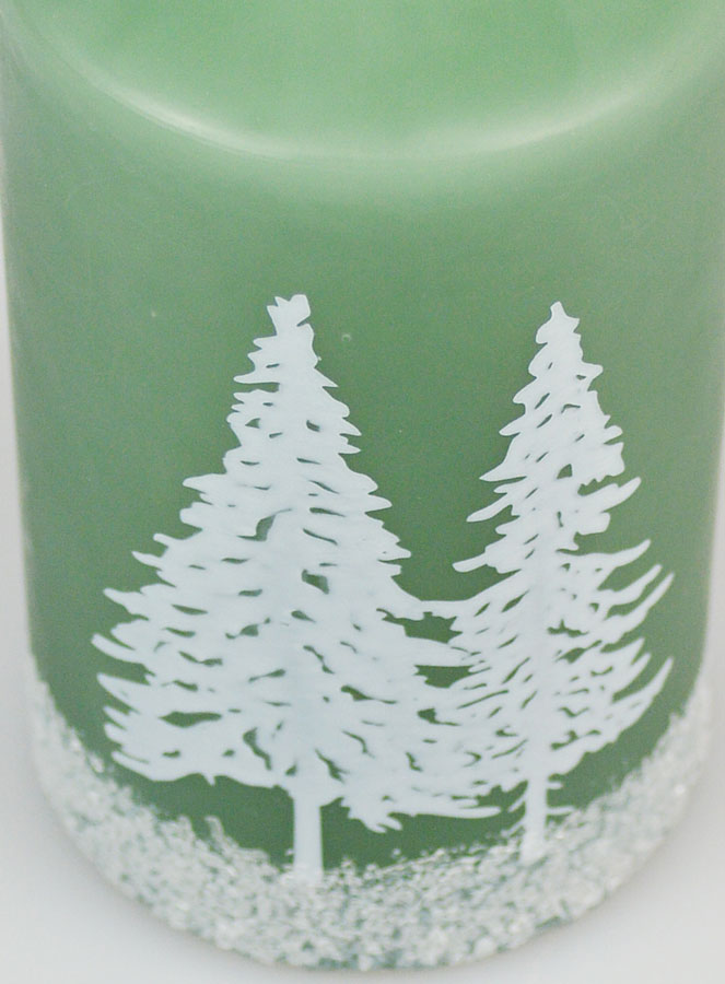Bougie de Décoration Ambiance Hiver - Vert (pic 4)