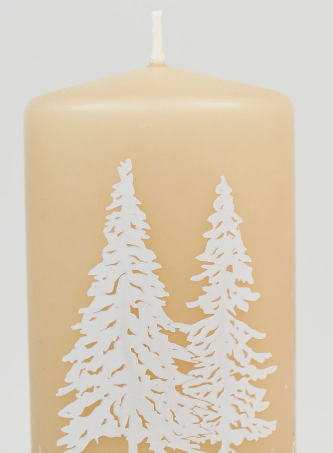 Bougie de Noël Sapins Enneigés - Cappuccino (pic 3)