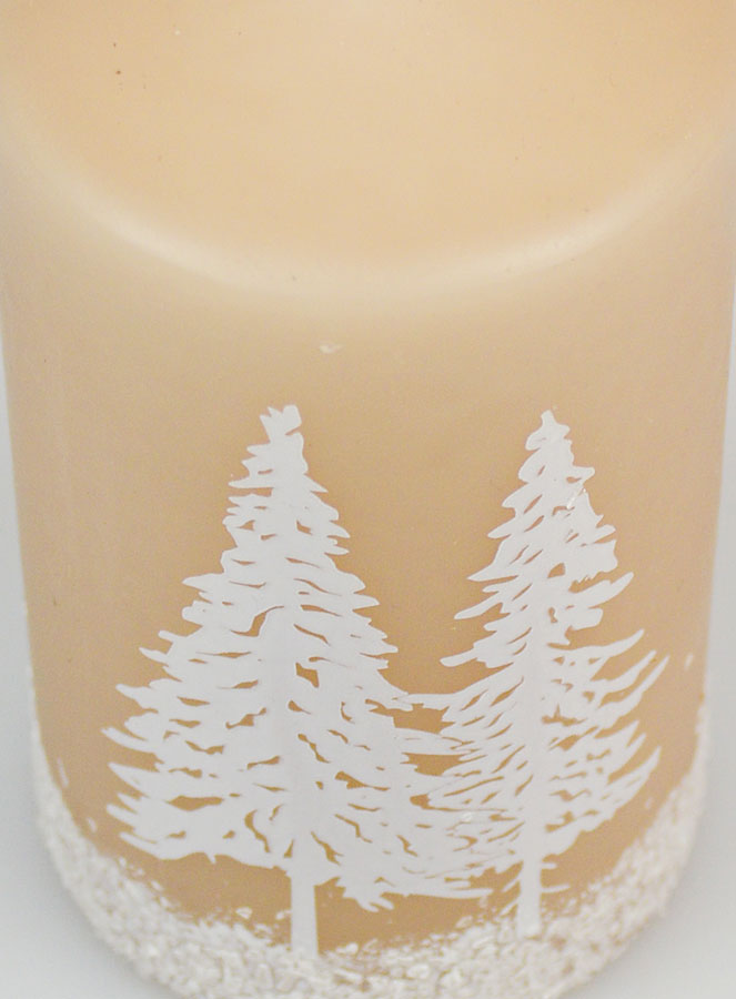 Bougie de Noël Sapins Enneigés - Cappuccino (pic 4)