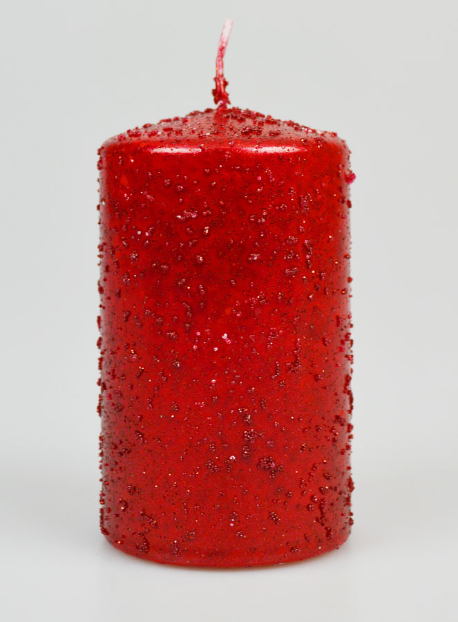 Bougie de Décoration Pailletée - Rubis (pic 1)