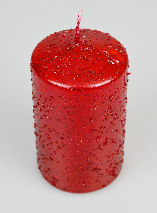 Bougie de Décoration Pailletée - Rubis (pic 2)