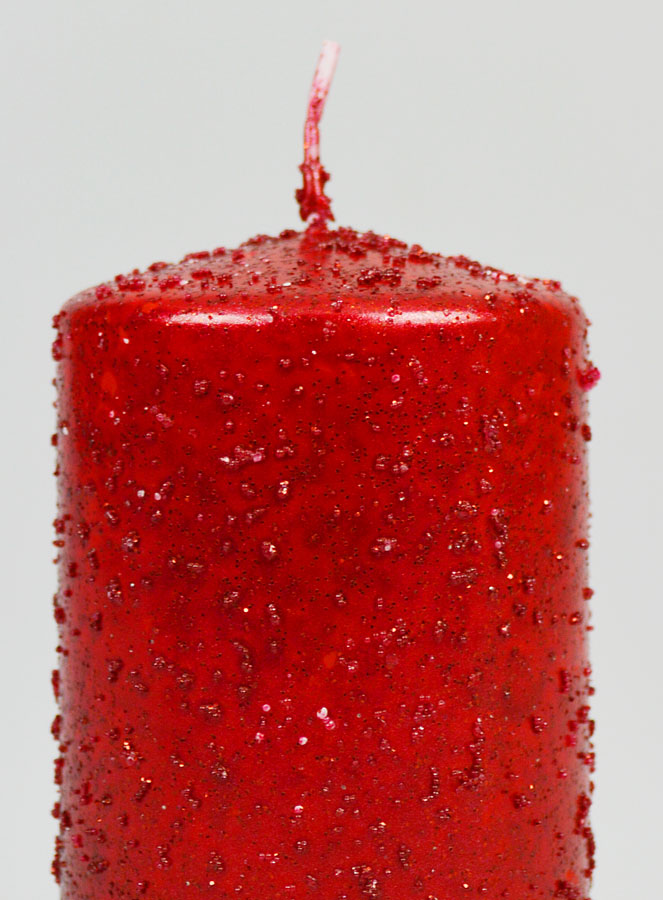 Bougie de Décoration Pailletée - Rubis (pic 3)