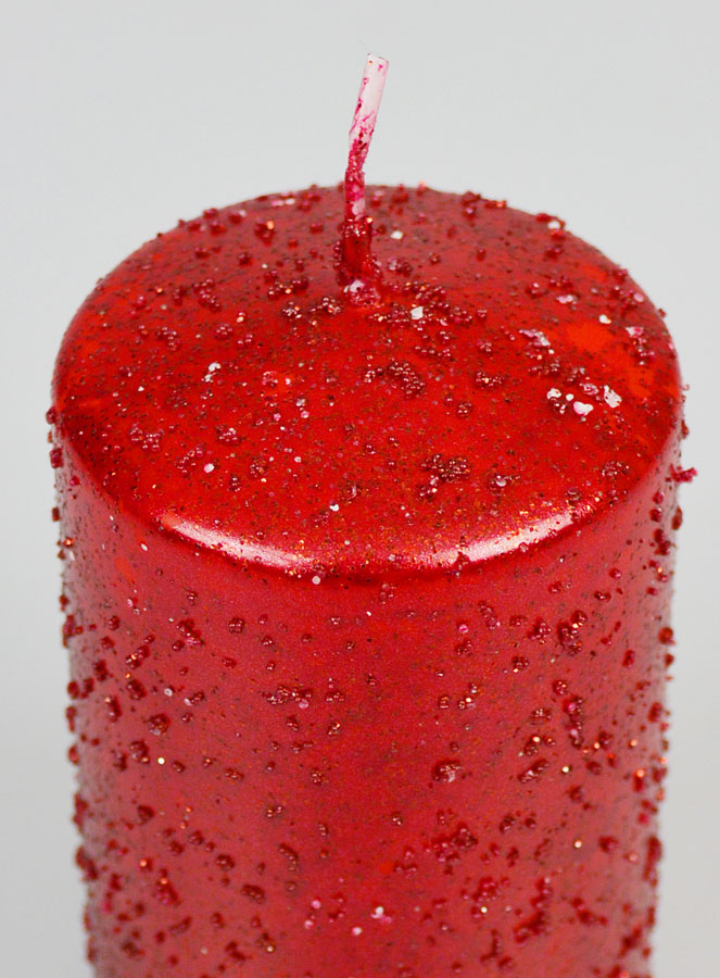 Bougie de Décoration Pailletée - Rubis (pic 4)