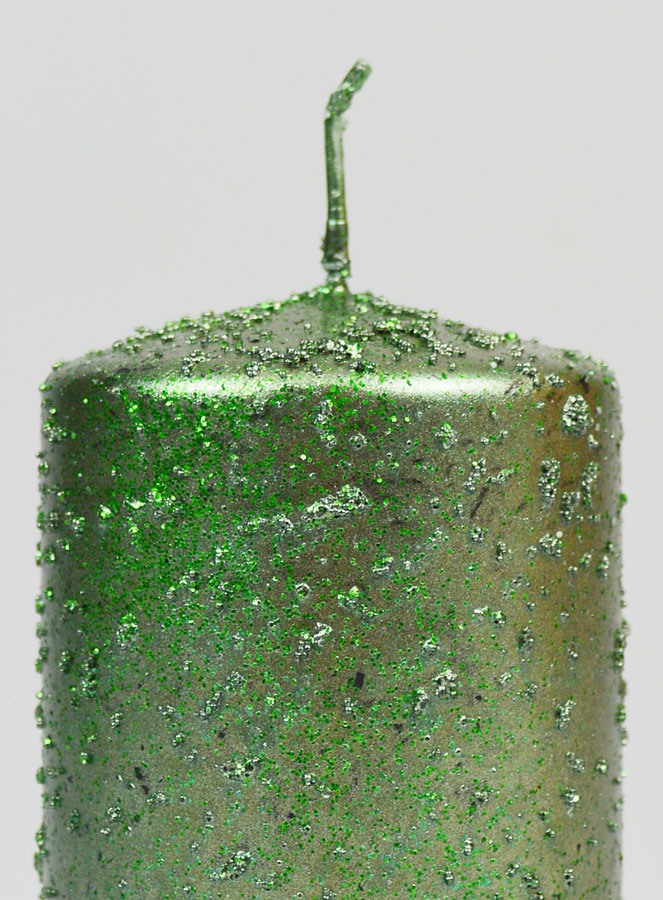 Bougie de Décoration Pailletée - Vert Sapin (pic 3)