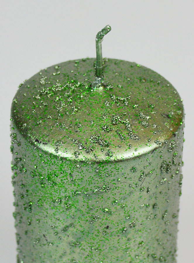 Bougie de Décoration Pailletée - Vert Sapin (pic 4)