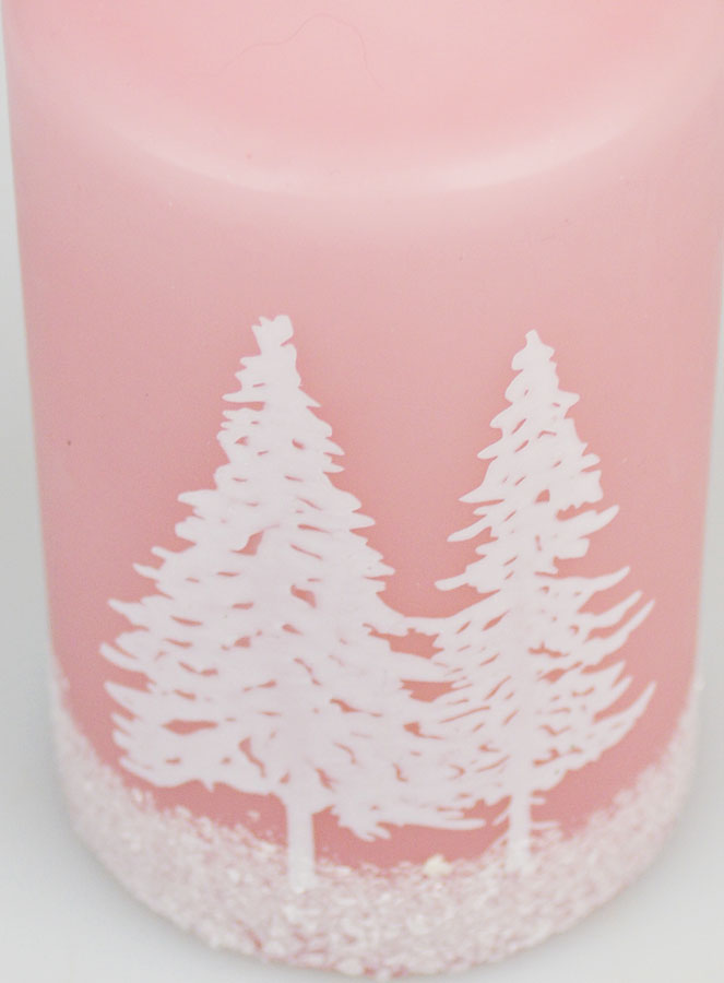 Bougie de Décoration Ambiance Hiver - Rose Poudré (pic 4)