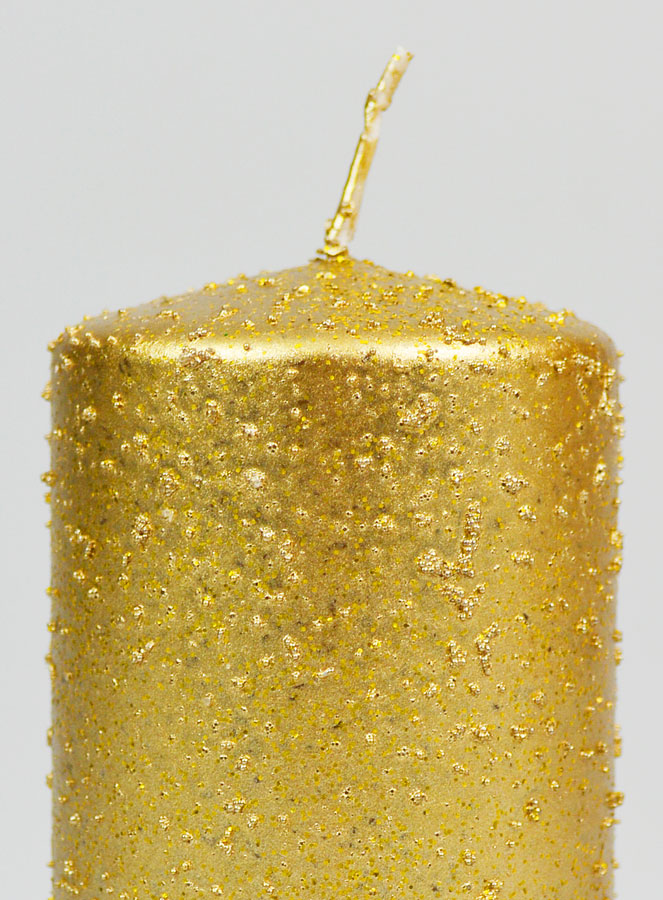 Bougie de Décoration Pailletée - Dorée (pic 3)