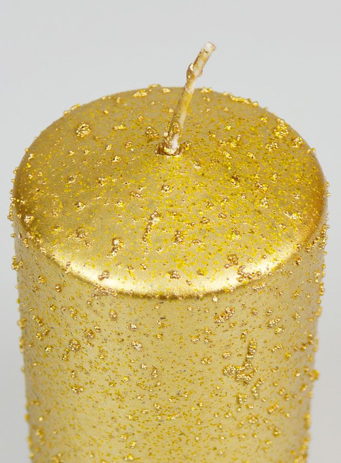 Bougie de Décoration Pailletée - Dorée (pic 4)