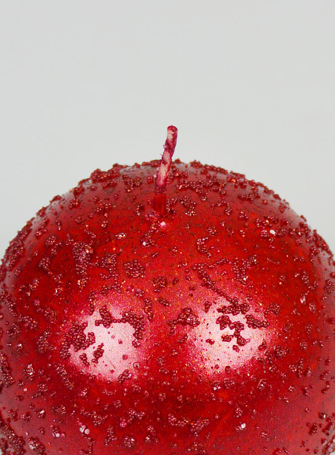 Bougie de Décoration Boule Pailletée 8cm - Rubis (pic 4)